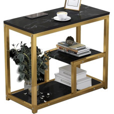 Moderner Sofatisch mit Regalen, Eingangstisch, kleine Räume, Beistelltisch mit Metallrahmen, schmaler Flur, Schreibtisch, Aufbewahrung, Akzenttisch für Wohnzimmer, Schlafzimmer, Eingangsbereich