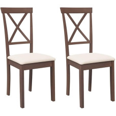 vidaXL Söögitoatoolid koos padjadega 2 pruunist täispuidust kummist köögitooli küljetool söögitooli söögitooli elutoa tool restorani tooliga