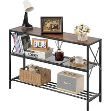 VEVOR kitsas konsoollaud, sissepääsulaud (pikkus 106 cm / kandevõime 45,3 kg), 3-korruseline esiku laud, küljelaud, metallist raamiga diivanilaud, sissepääsualale, esikusse, elutuppa, magamistuppa