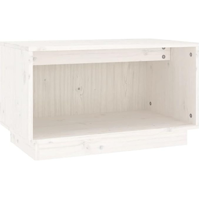 vidaXL TV-kapp Lowboard TV-mööbli laud Sideboard TV-laud TV-kapp HiFi-kapp Valge 60 x 35 x 35 cm Massiivne männipuit