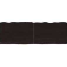 vidaXL lauaplaat, puidust lauaplaat, söögilaud, kohvilaud, täispuidust laud, käsitööna valmistatud servaga, asenduslauakujundus, tumepruun, 120 x 40 x (2-6) cm, töödeldud täispuit