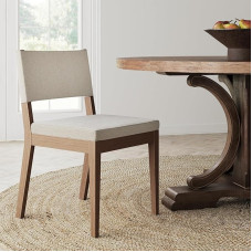 Nathan James Linus modernne polsterdatud söögitool massiivse kummipuu jalaga, traatpruuni viimistlusega, naturaalne lina/pruun