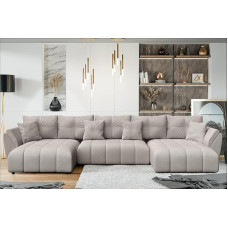 AXLIVING Antalya U-kujuline diivan magamisfunktsiooniga 382 cm beež