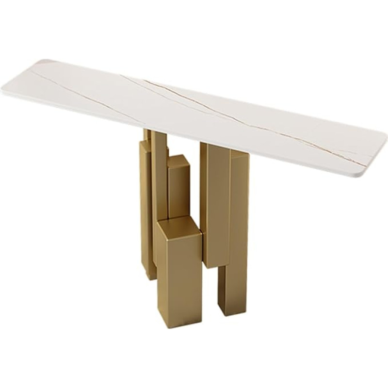 Moderner Konsolentisch mit Ablageflächen, Akzenttisch für Eingangsbereich und Foyer, zeitgenössischer Sofatisch für Wohnzimmer, Flur und Schlafzimmer (Gold, 120 cm)