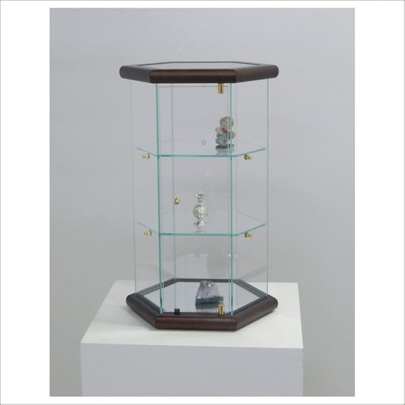 Väike kuuekandiline vitriinkapp VM113T (tumedast pähklipuust)