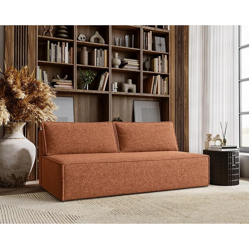 Kaiser Möbel - 3-kohaline diivan - magamisfunktsiooniga diivan ja voodikast - 198 x 90 x 89 cm - diivan, pikendatav diivan elutuppa, teismeliste tuppa, ilma käetugedeta - Duo - kangas Verita - Copper