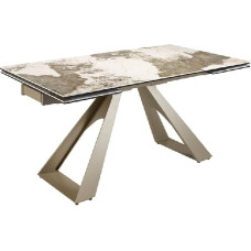 Ángel Cerda pikendatav ristkülikukujuline söögilaud, 2 pikendatavat 40 cm pikendatavat lauda, portselanist marmor, 160-240 x 90 x 76 cm, roostevabast terasest jalad, sobib 10 inimesele.