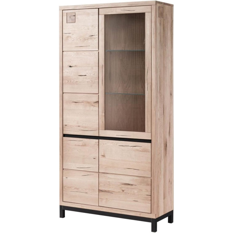 Massivmoebel24.de Villanders #201 Moodne vitriinkapp Wild Oak 103 x 40 x 205 cm Bianco Õlitatud