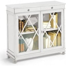 Mar.c.a. Design - sisemiste riiulite ja ülemiste sahtlitega raamaturiiul, praktiline ja elegantne vitriin mööbel Papplipuust mattvalge - Povera Art Made in Italy - mõõtmed 110 x 40 x