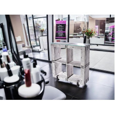 CHYRKA® Lemberg sahtli kapp Küljepood täispuidust TV Board Loft Vintage Bar Industrial Design Käsitsi valmistatud puidust klaasist metallist (120 x 130 cm - valge)