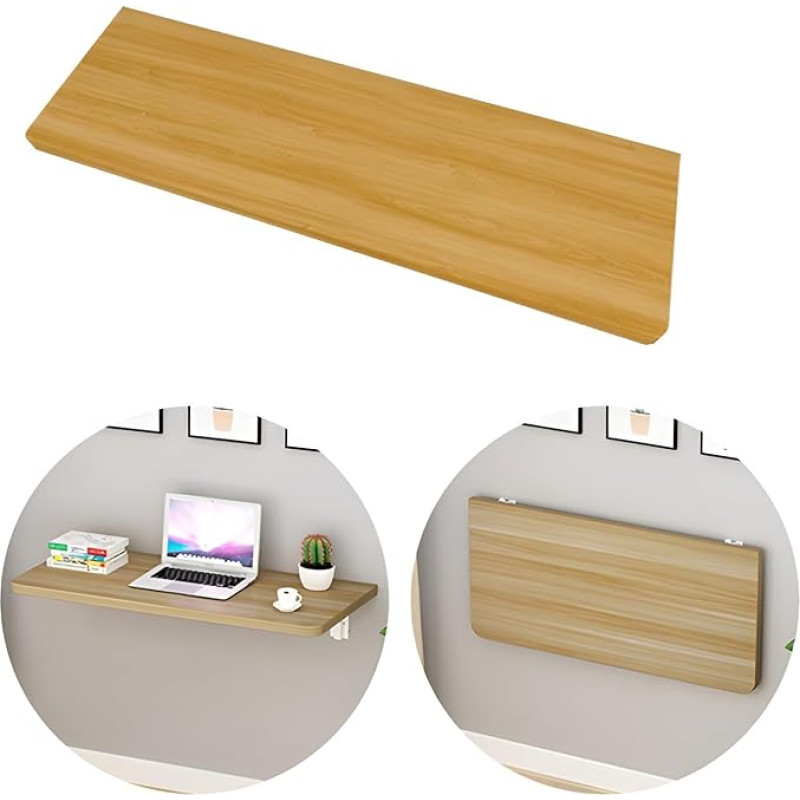 Moderner Klapptisch zur Wandmontage, in DREI Farben erhältlich, Hängeschreibtisch für Waschküche, Zuhause, Küche, Badezimmer (Originalholzfarbe, 80 x 40 cm)