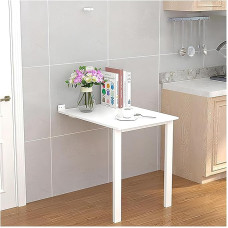 Moderner, moderner Klapptisch zur Wandmontage, mit Stützbeinen, Waschküchenholz, kompakte Lösung (valge, 90 x 40 cm) (valge, 80 x 30 cm)