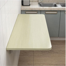 Klappbarer Wandtisch aus Holz, Klappbarer Arbeitstisch, Esstisch mit Halterungen zum Platzsparen