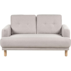 Beliani 2-kohaline diivan kangas Taupe kõrge puidust jalaga käetoed nööbid Retro stiilis Tuve