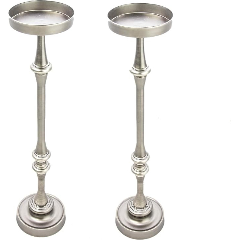 NewRidge Home Goods Side harjatud hõbedane viimistlus, kahest martinilaudast koosnev komplekt.