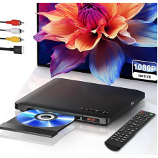 DVD-mängija telerile HDMI RCA väljundiga, kõik piirkondlikud DVD-mängijad mälu taasesitusega, HD 1080P Upscaling, USB sisend, integreeritud NTSC/PAL süsteem, HDMI RCA kaabel ja kaugjuhtimispult kaasas