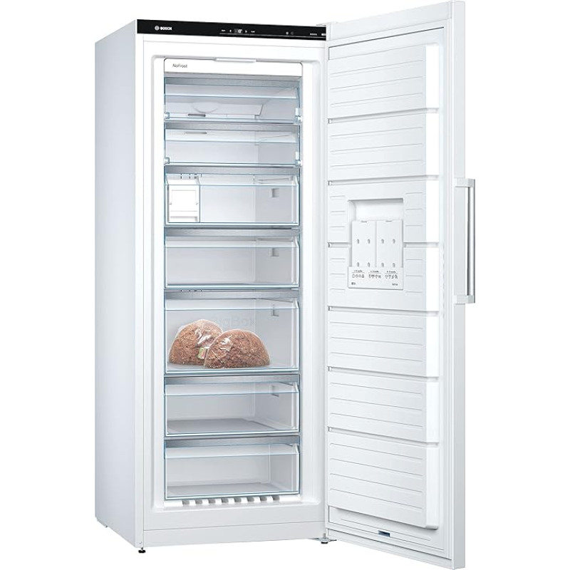 Bosch GSN54AWCV Series 6 XXL Freezer, 176 x 70 cm, Extra Wide, 327 L, NoFrost Never Defrost Again, LED Lighting for Even Illumination, BigBox Space for Large Amounts, White