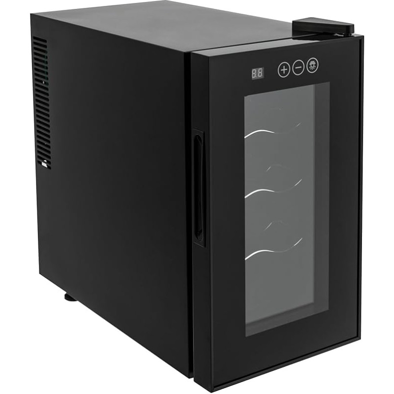 Drinks Wine Cooler 8-Bottle Wine Cellar Can Hold Sweet Wine Brandy Semi-Dry Red Wine Dry Red Wine Black 25.8 x 50.2 x 46.5 cm 23 L