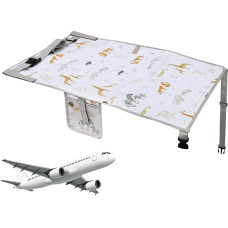 Baby Airplane Bed, 76 x 44.5 cm Toddler Travel Beds, Oxford Cloth and Polyester Fibre Folding Airplane Seat Extender, Nursery Furniture Plane Accessories for Baby Flight Travels Vacation Family Outing