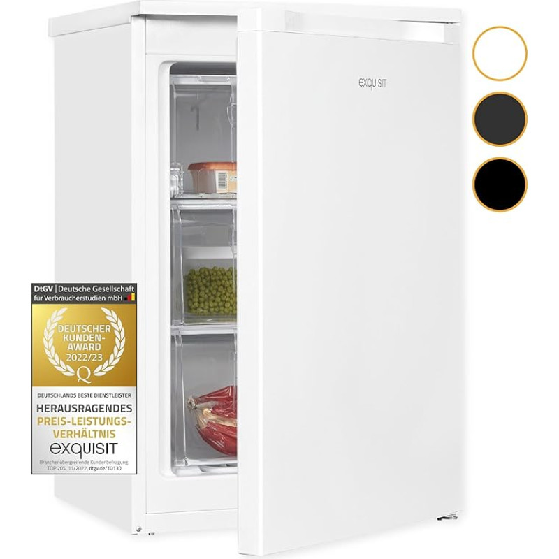 Exquisit GS81-051C Freezer White | Small Freezer 85 L Volume | Freezer Small | Door Hinge Changeable | Freezer Small