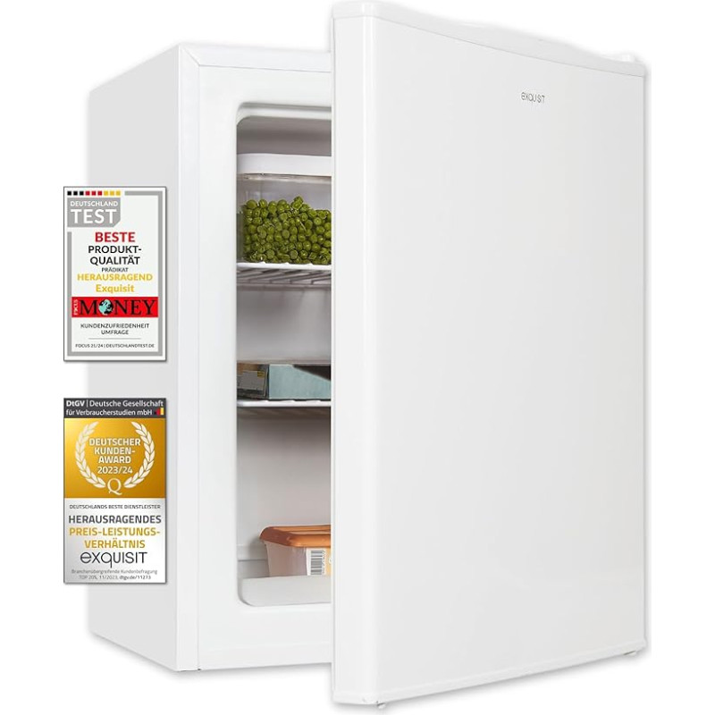 Exquisit Mini Freezer GB60-150E White | 42 L Net Capacity | Black | Small and Compact | Door Hinge Changeable | Freezing