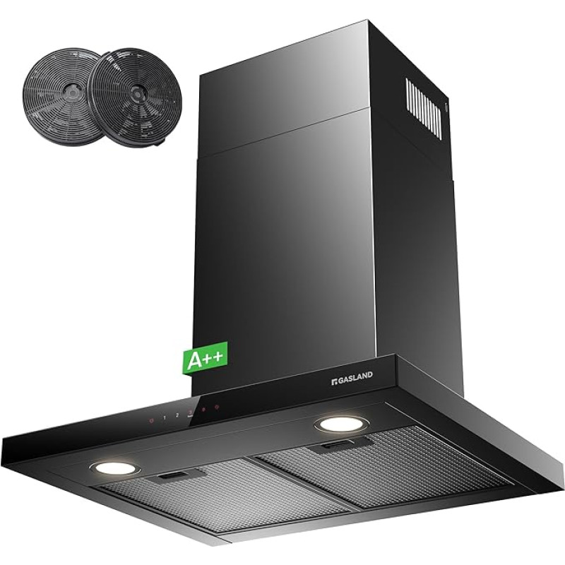 GASLAND TR60BS A++ pliidikupu 60 cm ringlusseade 881 m³/h koos CF176 aktiivsöefiltriga Puutetundlik juhtimine 4 astet, kaasa arvatud võimendav väljatõmbeõhk seinale paigaldatav väljatõmbekupu