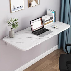 Klapptisch zur Wandmontage, platzsparender Schreibtisch mit hoher Tragfähigkeit für kleine Räume, ideal für Arbeitszimmer, Esszimmer oder Küche (Weiß, 59,9 x 30 cm)