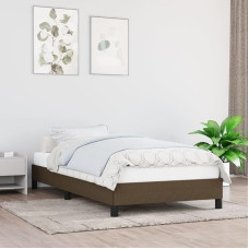 vidaXL polsterdatud voodi, voodiraam lamelliraamiga, magamistoa voodi, üheinimesevoodi tugijalgadega, voodiraam, magamistoamööbel, tumepruun, 80 x 200 cm kangas