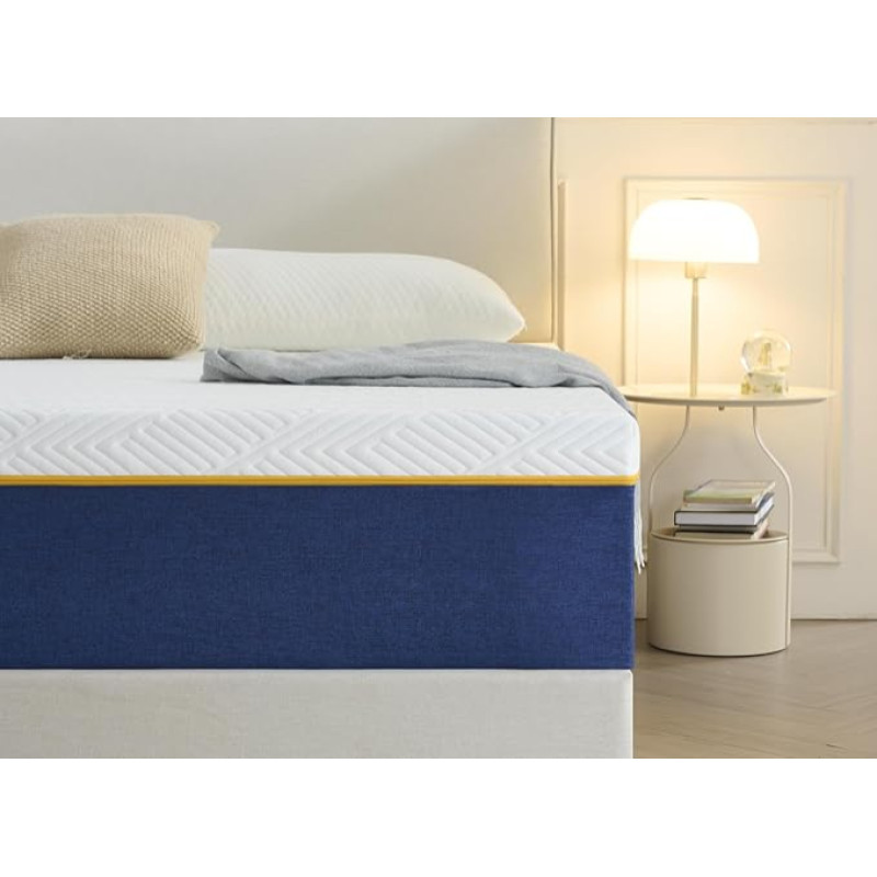 Yocreat vahtpolster 90 x 200 cm, kõvadus H3, ergonoomiline 7-tsooniline madrats, kahepoolsed kõvadusvalikud, eemaldatav kangast kattematt, rullmadrats (90 x 200 cm, kõrgus 18 cm)