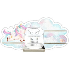 Farbklecks-Collection Unicorn Dream Music Box riiul, seinariiul kuni 15 kuulmisfiguuri jaoks, mõõtmed 48 x 24 cm, spetsiaalse hoiukambriga, ühildub Toniebox 2'ga, käsitsi valmistatud Saksamaal