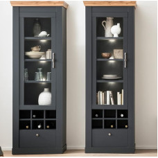 Lomadox elutoa kabinetikomplekt koos valgustusega, antratsiit, Wotan tamm mõõtmed S x K x S ca 164 x 201 x 38 cm