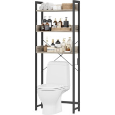 APPOLYN WC riiul, 3-astmeline pesumasinariiul, WC riiul, multifunktsionaalne vannitoa riiul, üle WC riiuli, vannitoa jaoks, ruumi säästev, valge/hall