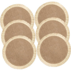 Hohopeti 6 Stück Teiliges Rundes Hitzebeständiges Teekannen Grob Gewebten Tischsets Dekorative Platzmatten in Weiß Moderne Tischdekoration für Esszimmer Restaurant und Zuhause