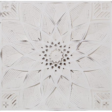 DRW altariteos puidust ja MDF-ist valge nikerdatud 60 x 3 x 60 cm