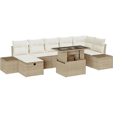 Rantry Model3359888 8-osaline aiasohva komplekt koos pehmendusega Beeži polü rotangist aiasaaliga