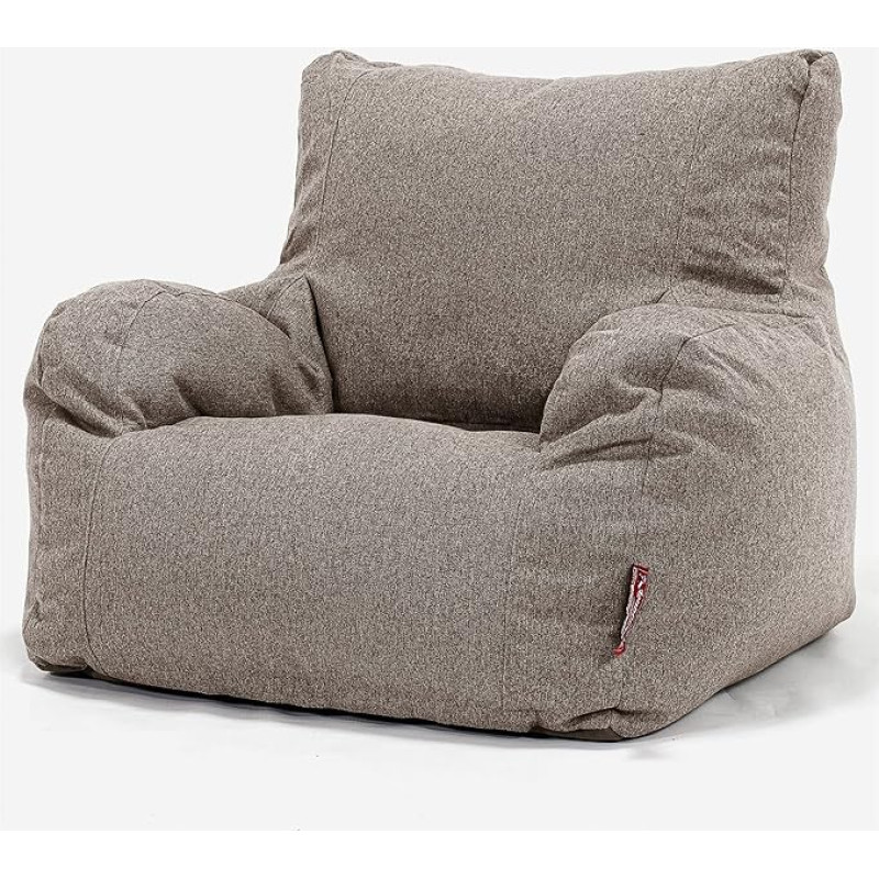 Lounge Pug, Interalli Beanbag Wingback Chair Wool Biscuit