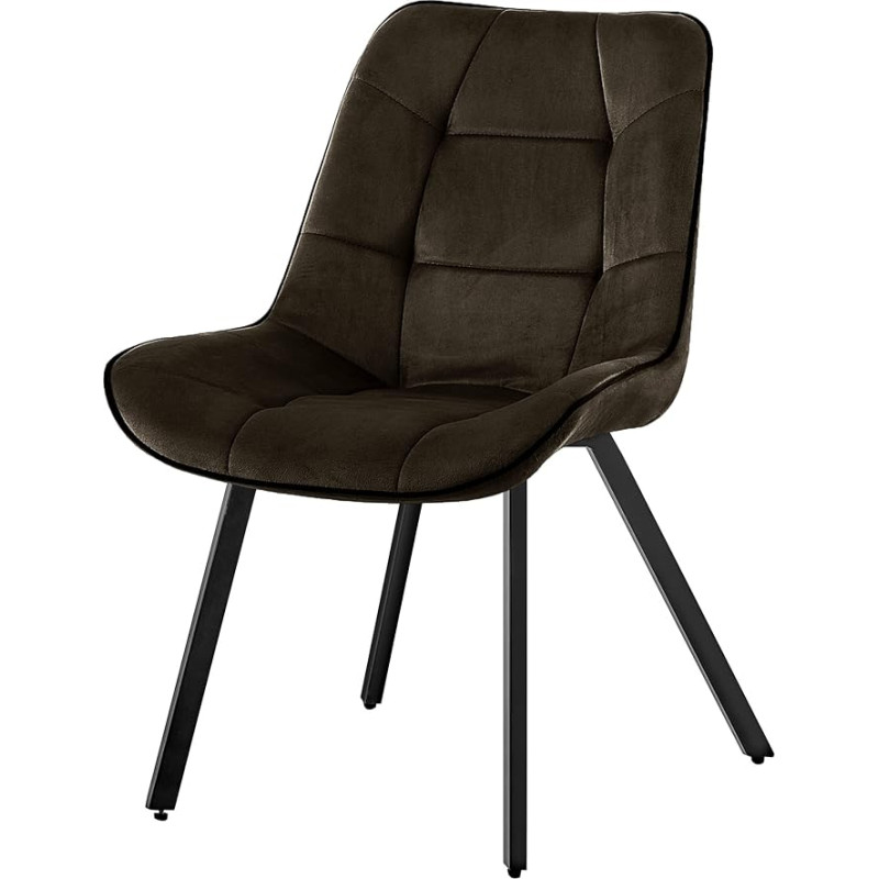 Trisens Sametist toolid, kangastoolid, polsterdatud toolid, söögitoatoolid, köögitoolid sametist metallist jalad, värv: pruun, kogus: 1 tk.