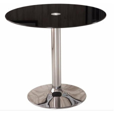 Klaasist söögilaud, köök ümmargune must karastatud söögilaud kaasaegne ümmargune 2 - 4-kohaline hommikusöögi bistro laud ruumi säästev pubi kohvik õhtusöök elutoa mööbel (suurus: 60 cm/23.4 tolli, värv: