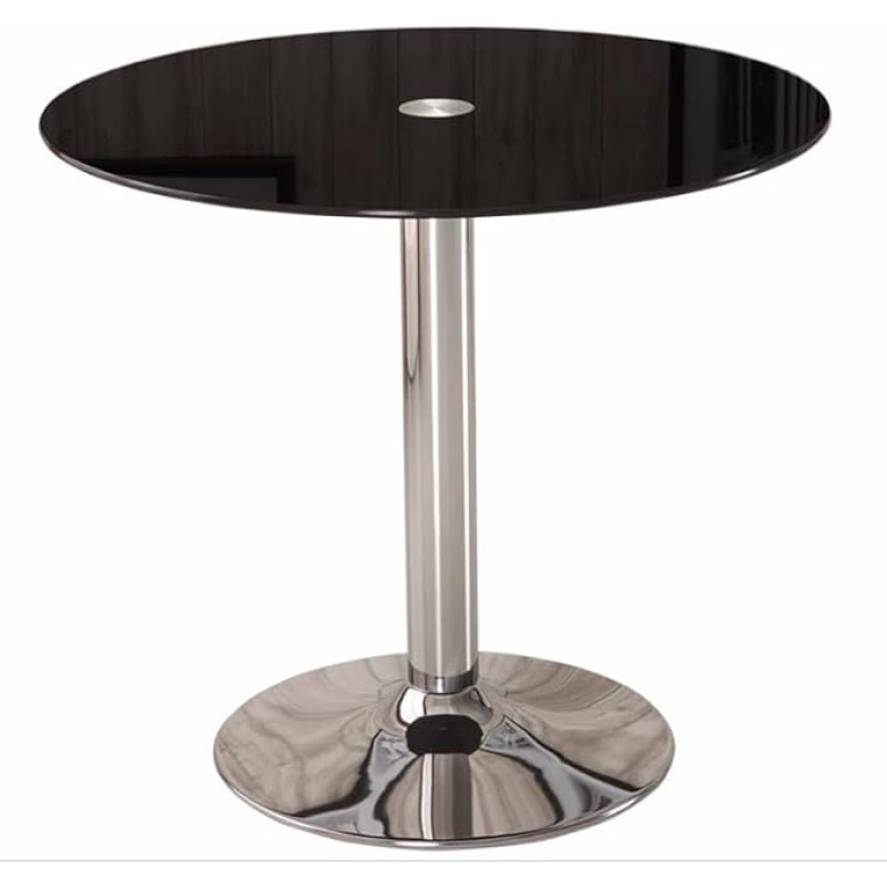 Klaasist söögilaud, köök ümmargune must karastatud söögilaud kaasaegne ümmargune 2 - 4-kohaline hommikusöögi bistro laud ruumi säästev pubi kohvik õhtusöök elutoa mööbel (suurus: 60 cm/23.4 tolli, värv: