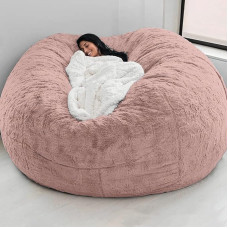 Riesiger Sitzsack für Erwachsene (ohne Füllung) in vielen Größen und Farben - Riesensitzsack mit Schaumstoffpolsterung - maschinenwaschbar Doppelnähte (Leder Rosa, 1,5 m)