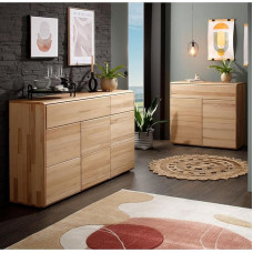 Elutoa mööblikomplekt 2-osaline sahtlikapp Massiivne õlitatud puidust kapp Elutoa kapp modernne pöögi südamepuidust