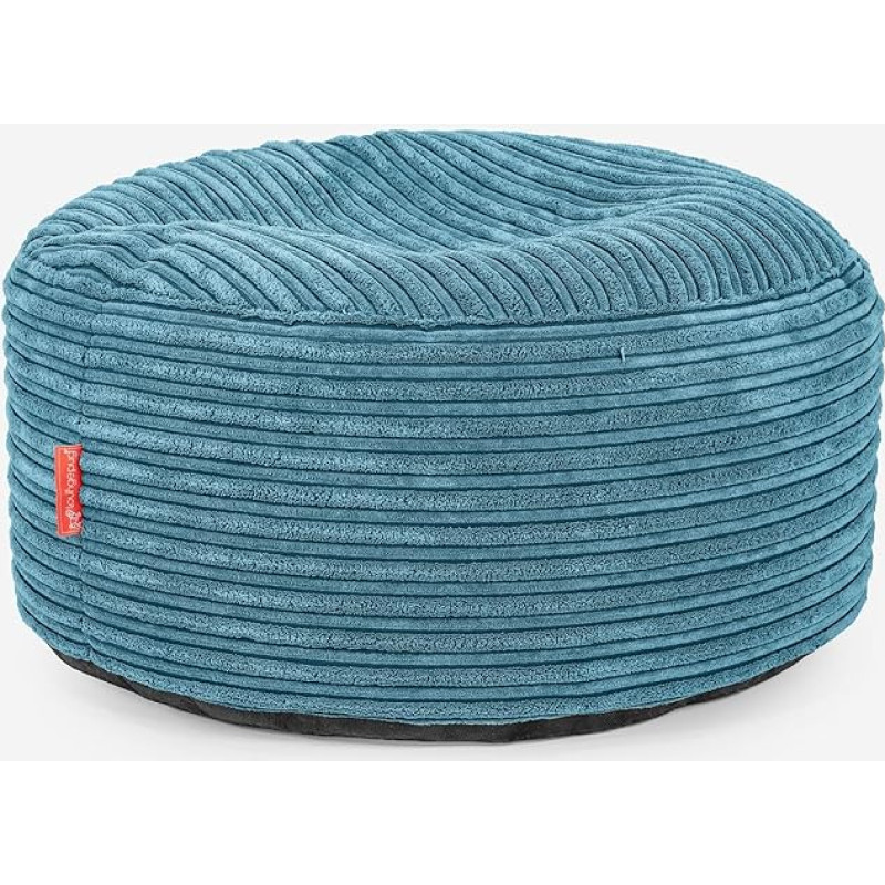 Lounge Pug Suur ümmargune jalahoob, pouf, Bean Bag Stool, Suur, Corduroy Türkiisne