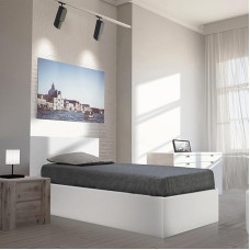 'Weber Industries 036060 Madridi voodiraam peaplaadiga ja puitliistudega, 90 x 190 cm, valge, 90 x 190