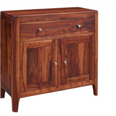 Massivmoebel24.de Brooklyn Sideboard Täispuidust #24, Sheesham Wood - Pähklipuu, Õlitatud, 2 ust + 1 sahtli, 88 x 40 x 85 cm, sahtli TV Sideboard TV Board