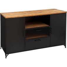 Atmosphera Cierna Kaheukseline küljepaneel Must Raud ja puit H 140 cm Must