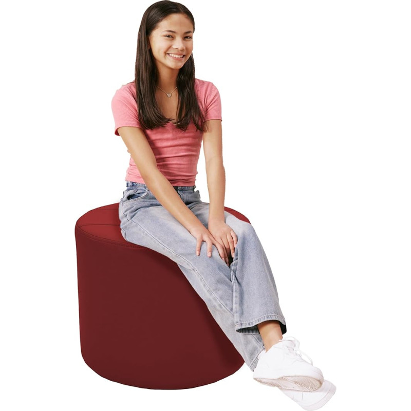 Factory Direct Partners Tufted Round Accent Ottoman; Kaunilt polsterdatud mööbel kaasaegse kodu, kontori, raamatukogu või ooteala jaoks; istumine, jalatugi, küljelaua kasutamine - Crimson, 14045-186