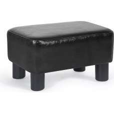 Adeco Väike jalahoob Ottoman Ristkülikukujuline jalatugi Pehmendusega ekstra iste Lemmikloomade samm elutuppa sissekäigu kontorisse (must)