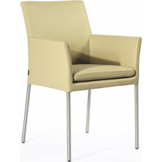 SIX Ricco nahast tugitool lehmanahk Mocha Light külalistetool