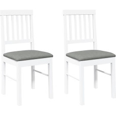 vidaXL söögitoa toolid koos padjadega 2 tk valge täispuidust kummist köögitool küljetool söögitool elutoa tool restorani tool