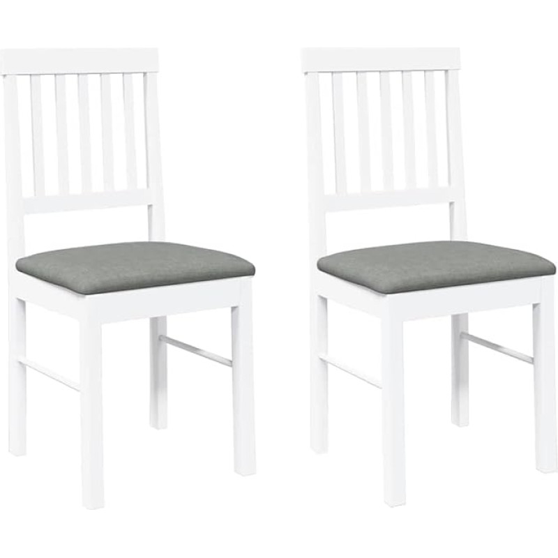 vidaXL söögitoa toolid koos padjadega 2 tk valge täispuidust kummist köögitool küljetool söögitool elutoa tool restorani tool